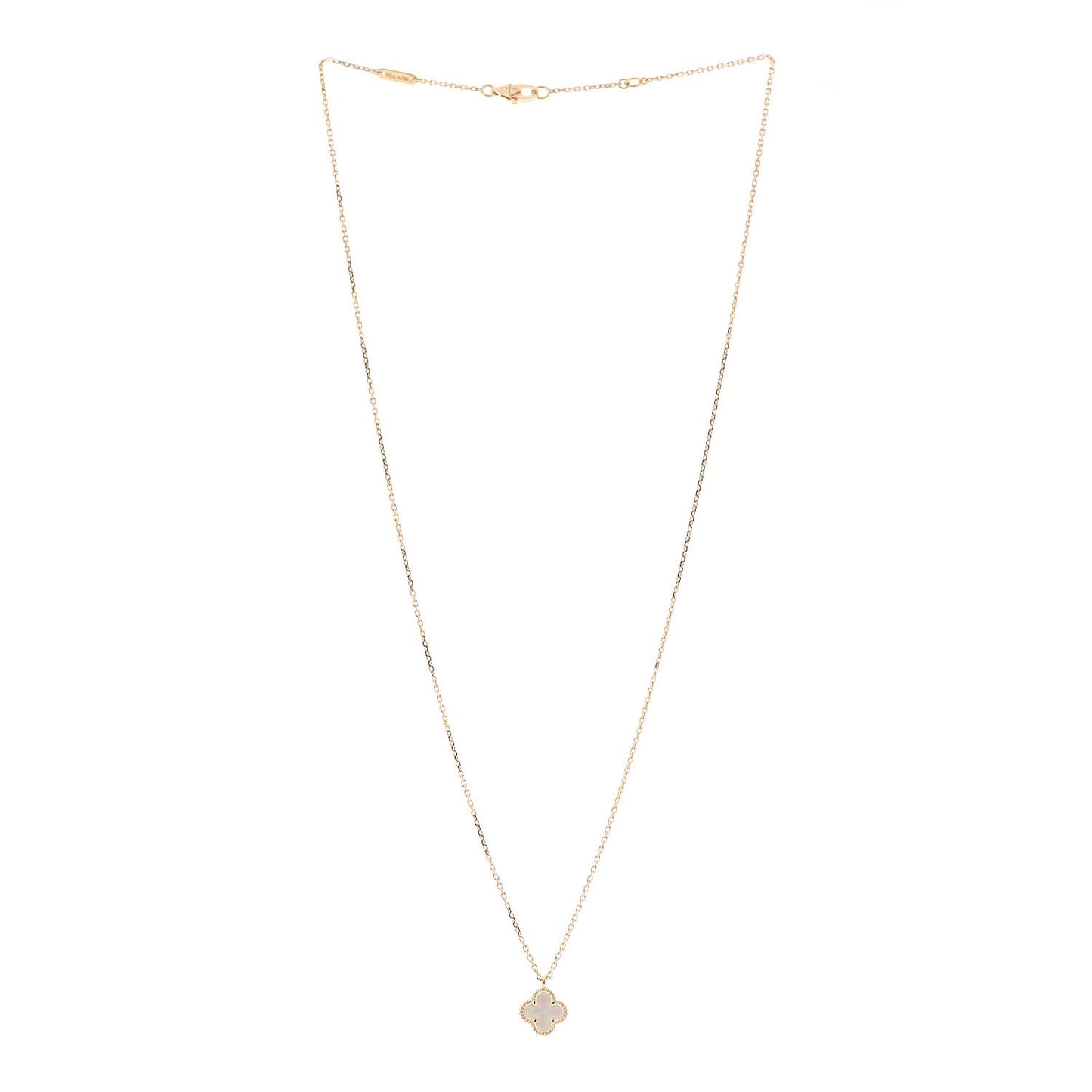 18K Yellow Gold Mother of Pearl Sweet Alhambra Pendant Necklace