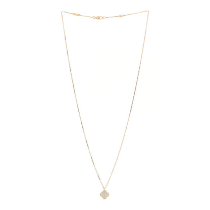 Van Cleef & Arpels 18K Yellow Gold Mother of Pearl Sweet Alhambra Pendant Necklace 3 of 6