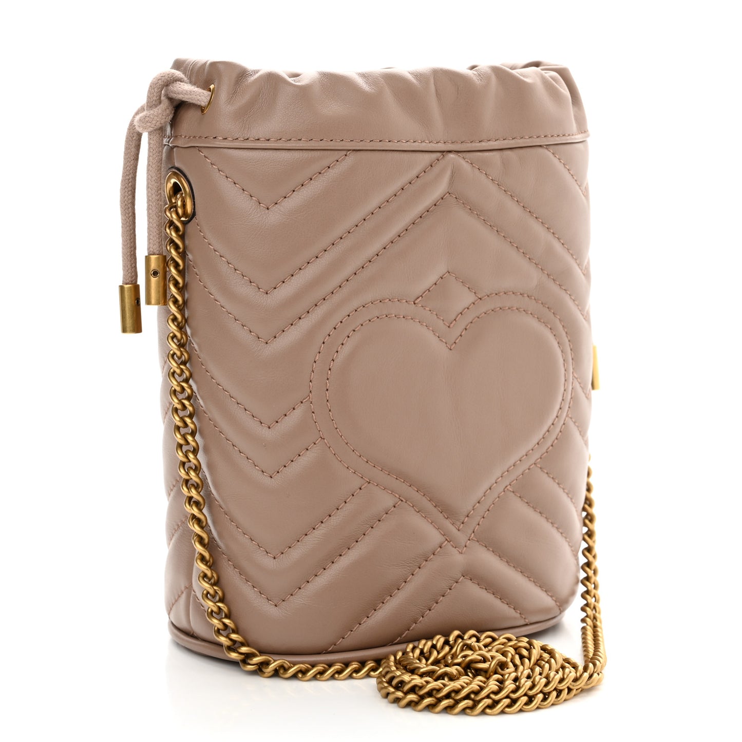 Calfskin Matelasse Mini GG Marmont 2.0 Bucket Bag Porcelain Rose