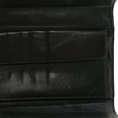 Chanel Lambskin Chevron Quilted Large Flap Clutch Wallet Black 21 of 22