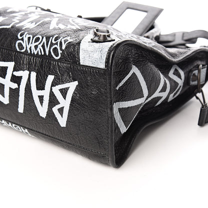 Balenciaga Agneau Arena Graffiti All Over Classic Hardware City Black White 9 of 10