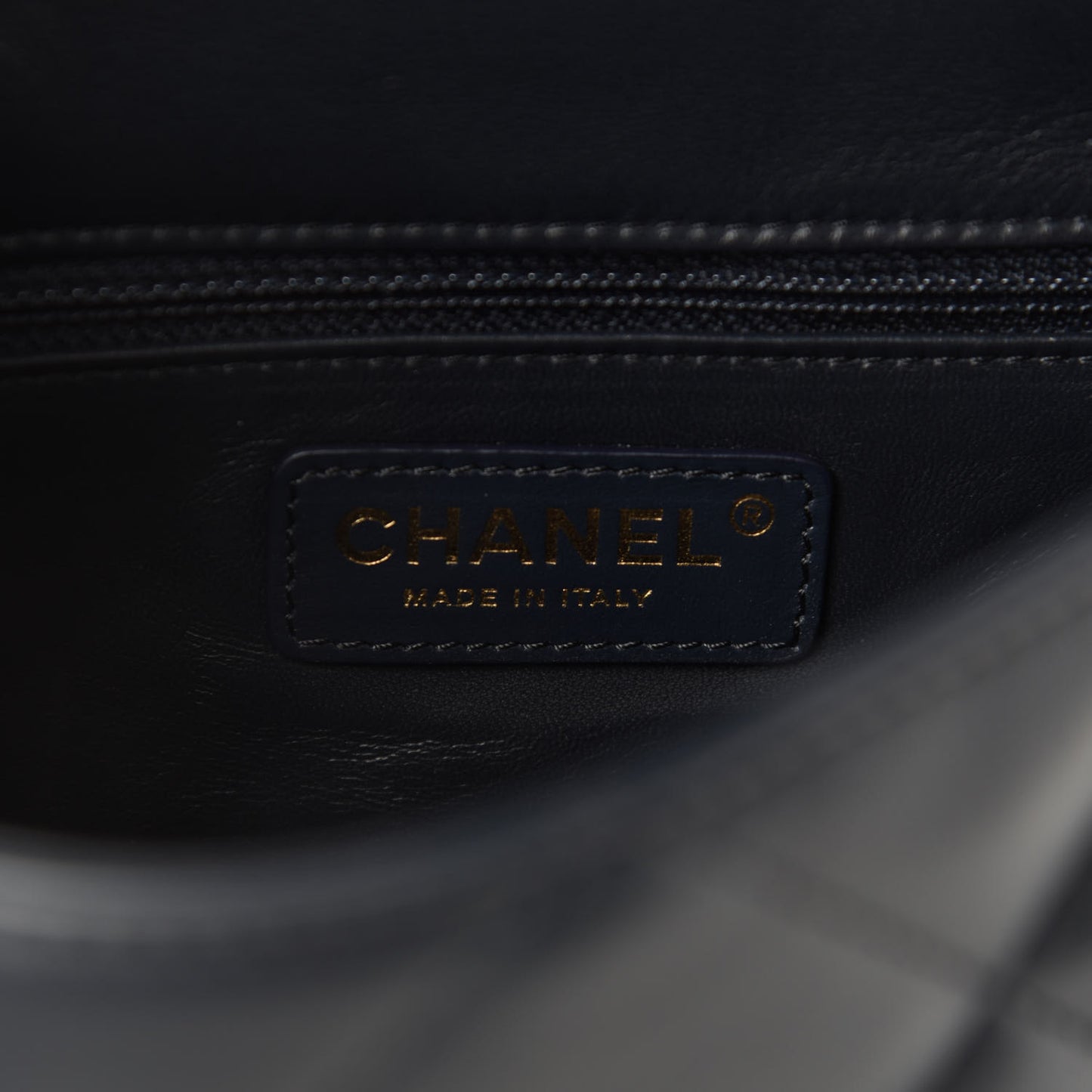 Lambskin Quilted Small Easy Carry Flap Navy