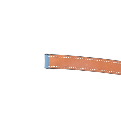 Hermes Swift Heure H Hour Watch PM Double Tour Strap Blue Jean 4 of 4