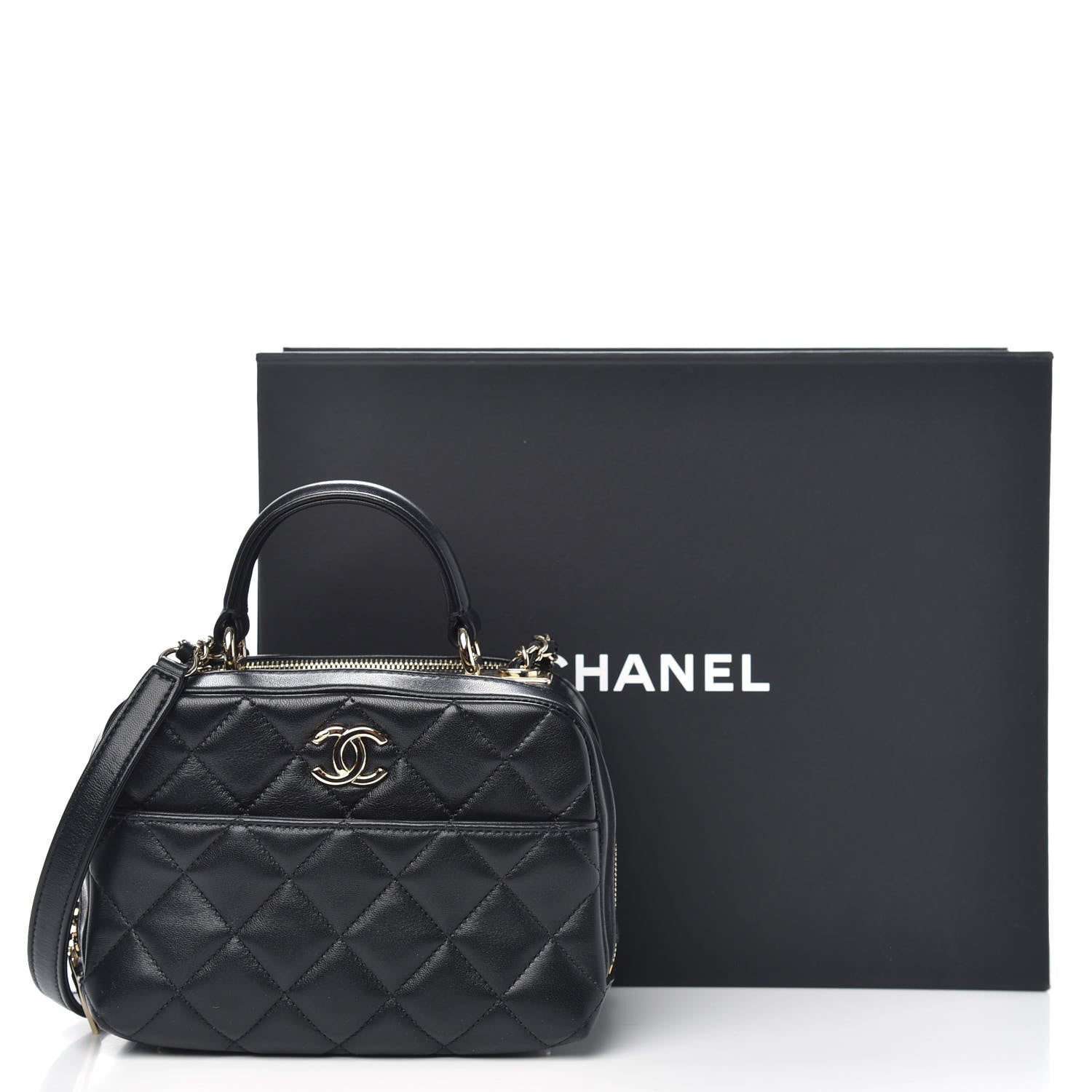 Chanel Lambskin Quilted Small Trendy CC Bowling Bag Black 11 of 11