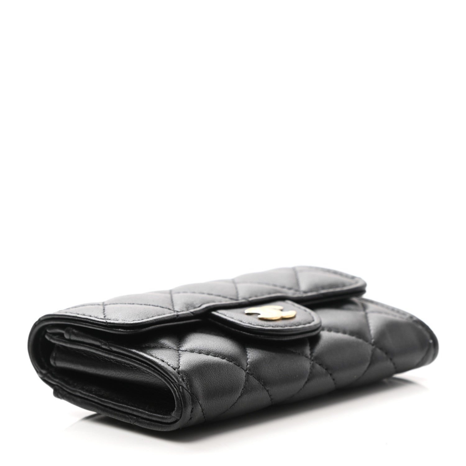 Chanel Lambskin Quilted Flap Card Holder Wallet Black 4 of 11