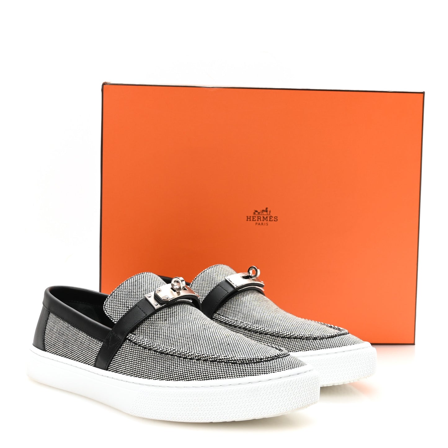 Toile De Coton Calfskin Game Slip On Sneakers 42.5 Prunoir Black