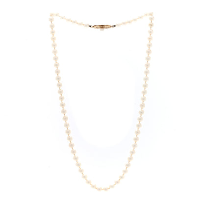 Mikimoto 18K Yellow Gold Akoya Cultured Pearl 5-5.5mm Strand Necklace 3 of 4