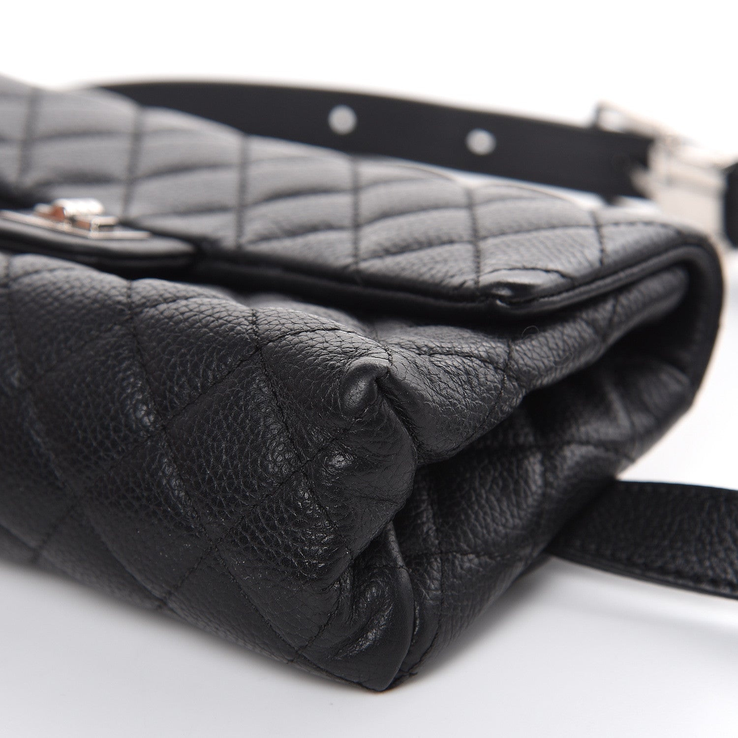 Chanel Grained Calfskin Quilted 2.55 Reissue Flap Belt Bag Clutch Black 10 of 13