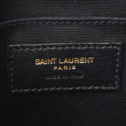 Saint Laurent Grain De Poudre Matelasse Chevron Quilted Round Vinyle Camera Bag Black 6 of 13