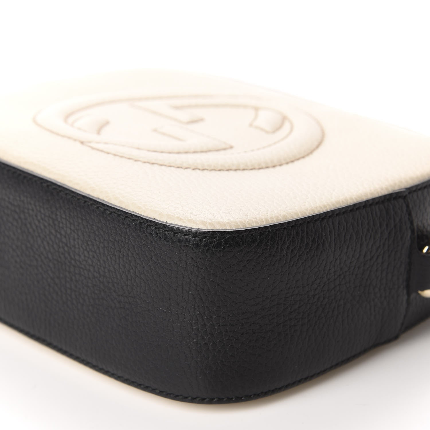 Gucci Dollar Calfskin Bi-Color Small Soho Disco Bag Mystic White Black 7 of 10