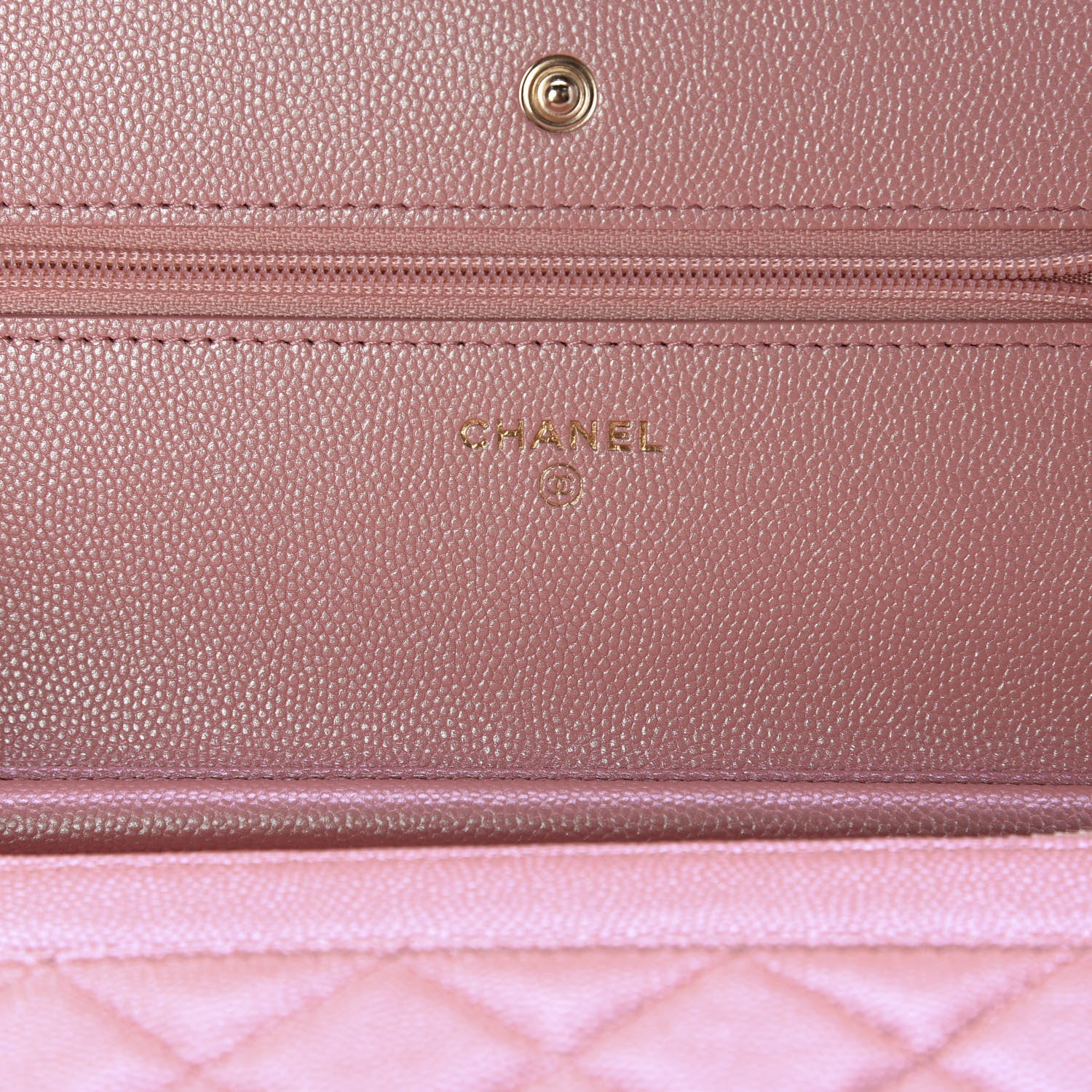 Chanel Iridescent Caviar Quilted Wallet on Chain WOC Pink 8 of 12