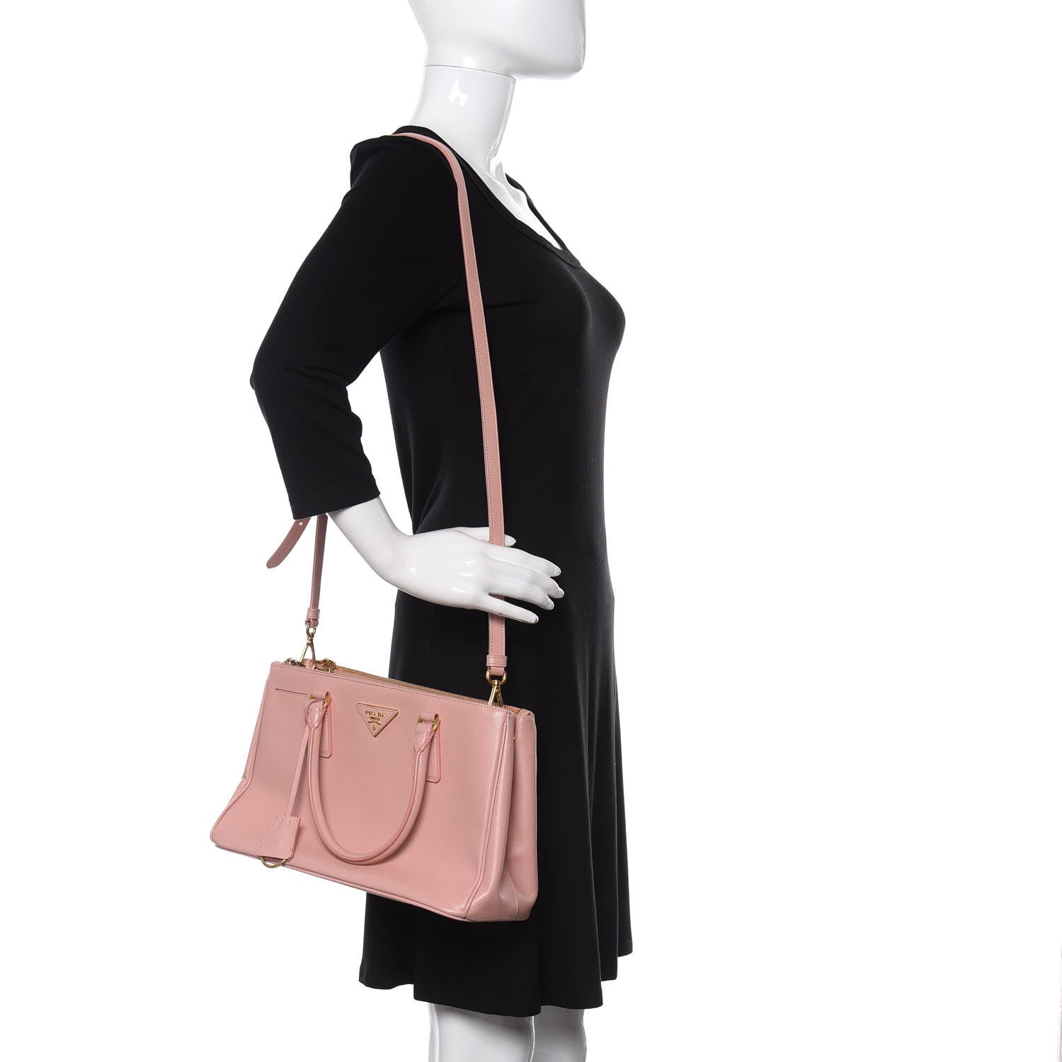 Prada Saffiano Small Galleria Double Zip Tote Orchidea 2 of 10