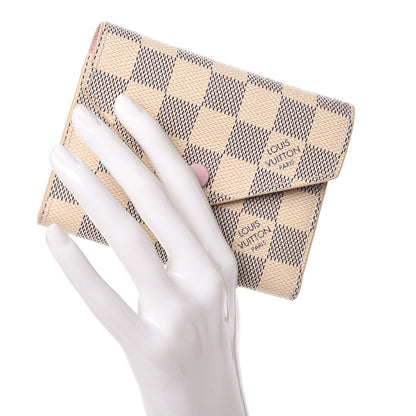 Louis Vuitton Damier Azur Victorine Wallet Rose Ballerine 2 of 9