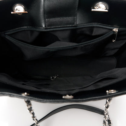 Chanel Caviar Chevron Quilted Large Shopping Tote Black 4 of 9