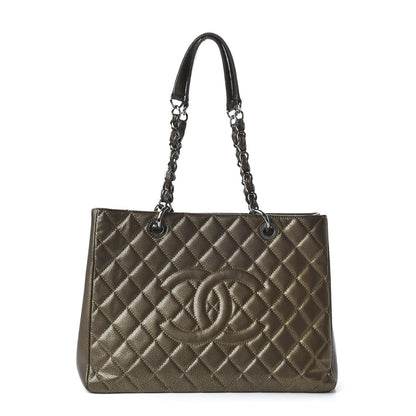 Chanel Metallic Caviar Quilted Grand Shopping Tote GST Bronze 1 of 10