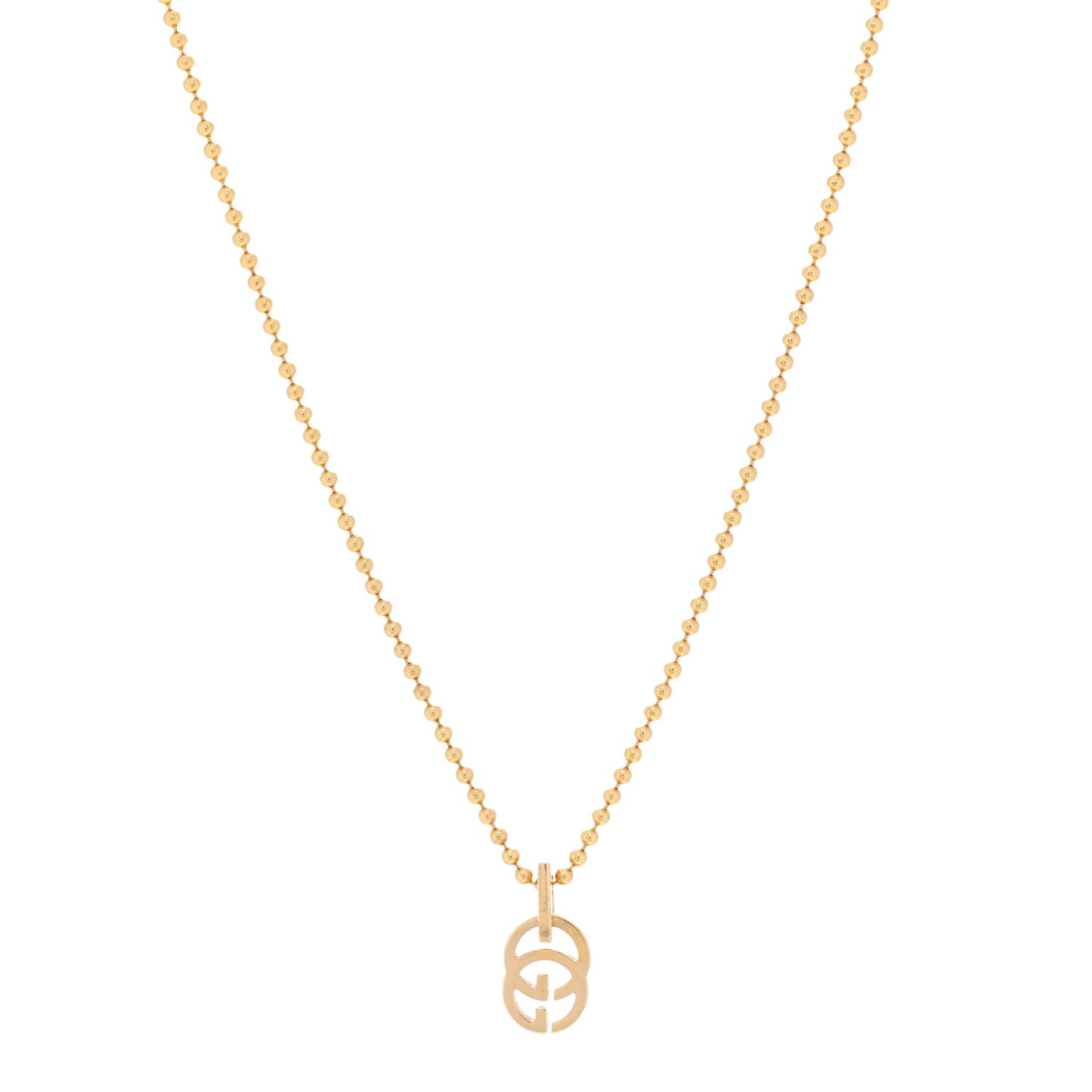 18K Yellow Gold Running GG Pendant Necklace