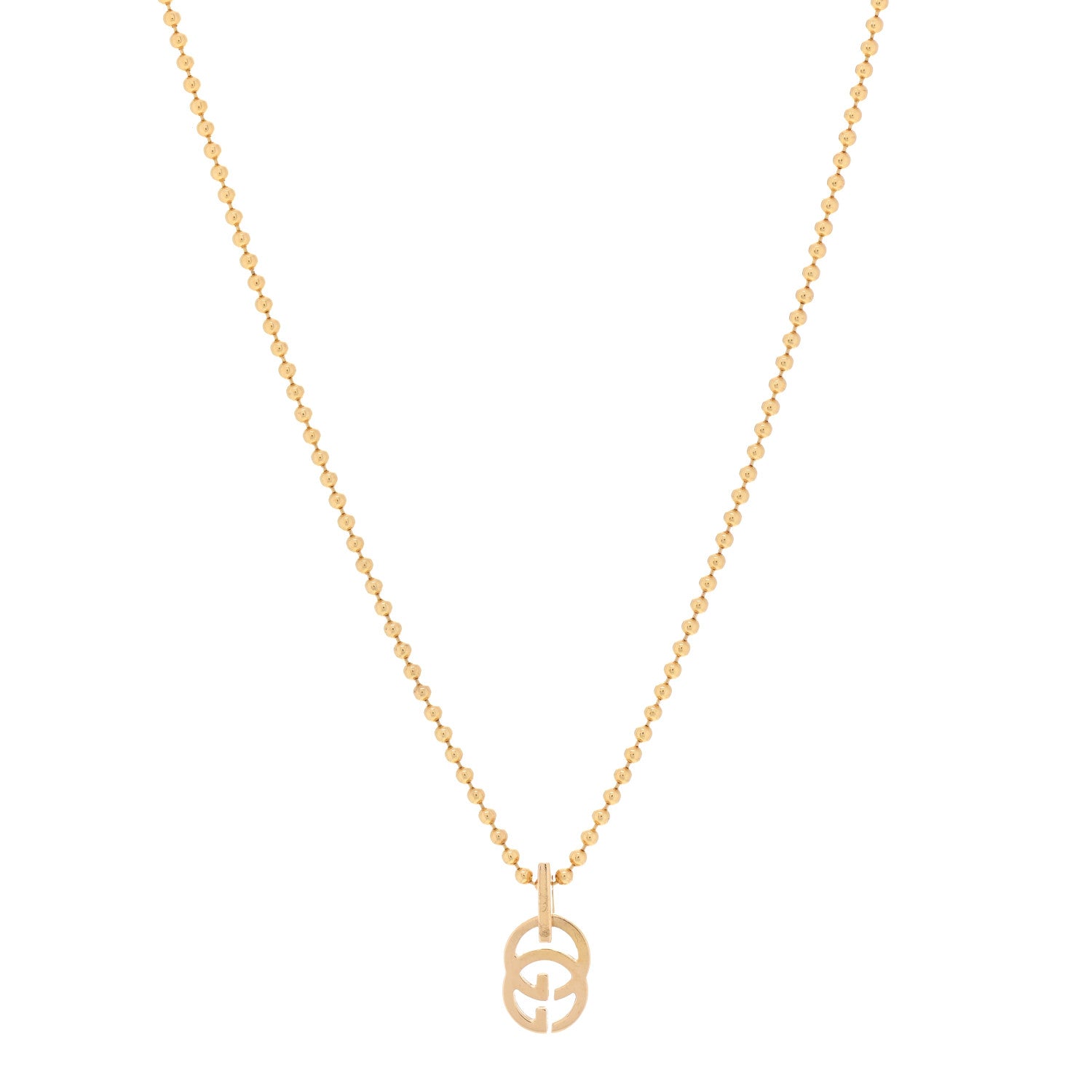 Gucci 18K Yellow Gold Running GG Pendant Necklace 1 of 5