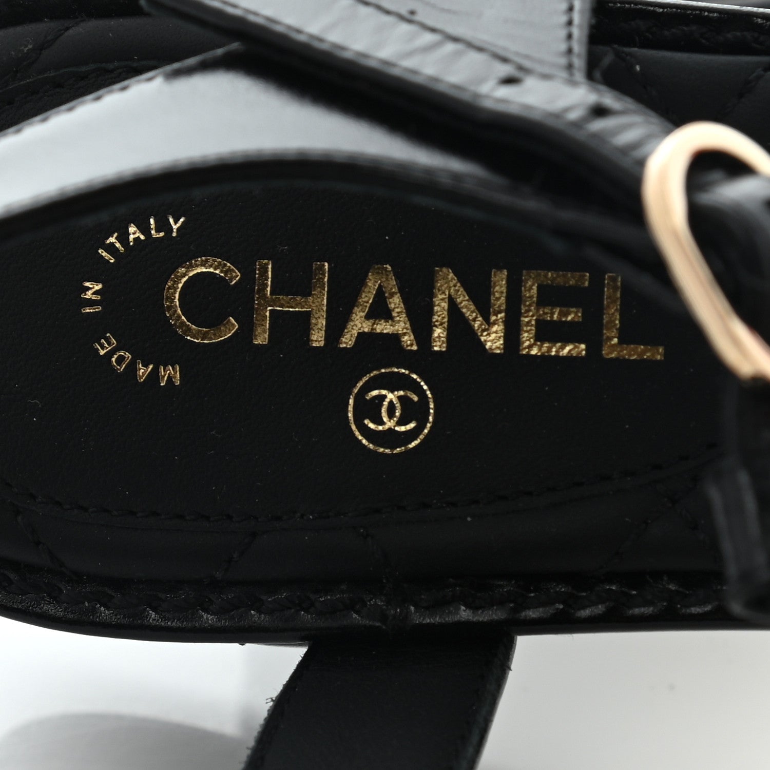 Chanel Calfskin Medallion CC Thong Sandals 36 Black 6 of 12