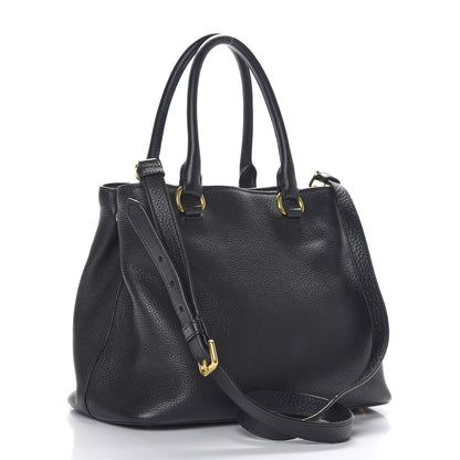 Prada Vitello Daino Tote Black 2 of 8