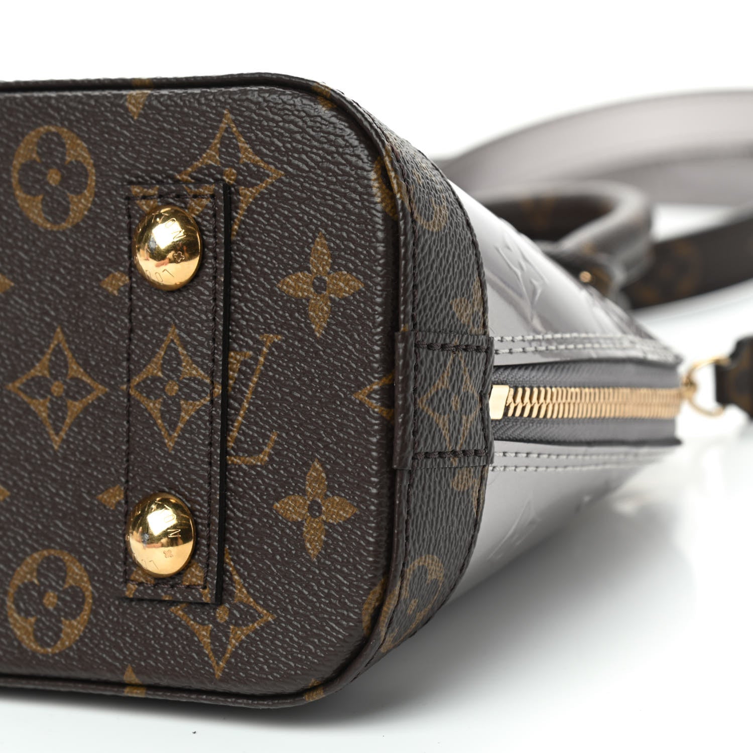 Louis Vuitton Vernis Monogram Alma BB Taupe Metallise 7 of 8