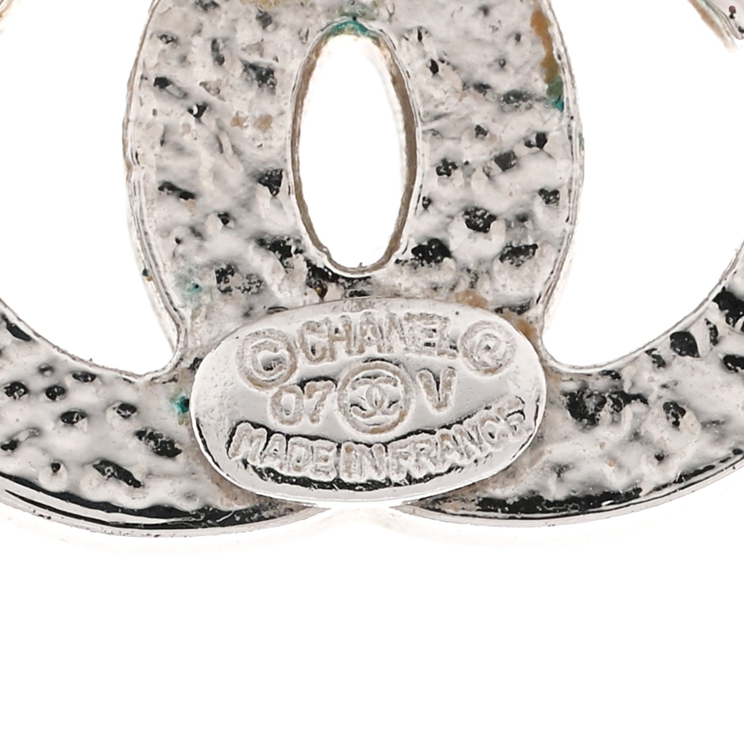 Chanel Crystal CC Earrings Silver 4 of 4