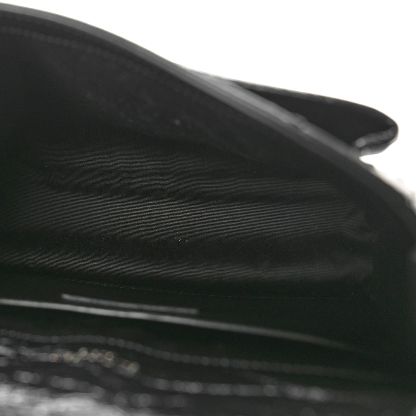 Crinkled Calfskin Matelasse Monogram Baby Niki Chain Satchel Black