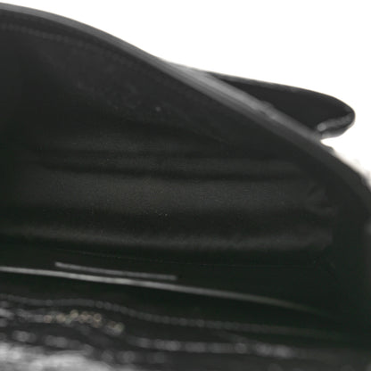 Saint Laurent Crinkled Calfskin Matelasse Monogram Baby Niki Chain Satchel Black 5 of 10