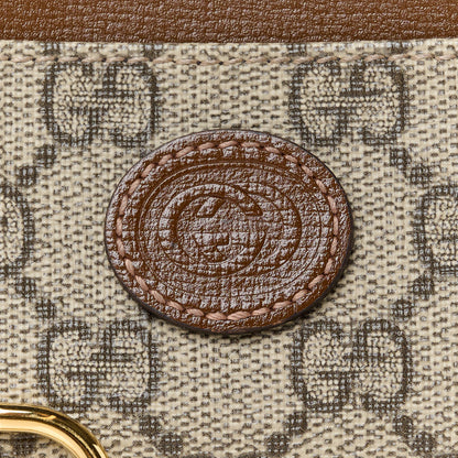 Gucci GG Supreme Monogram Azalea Calfskin Retro Interlocking G Compact Wallet Beige Ebony Brown Sugar 9 of 9