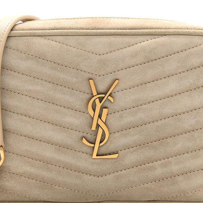 Saint Laurent Suede Matelasse Monogram Mini Lou Camera Bag Matte Gold 8 of 11