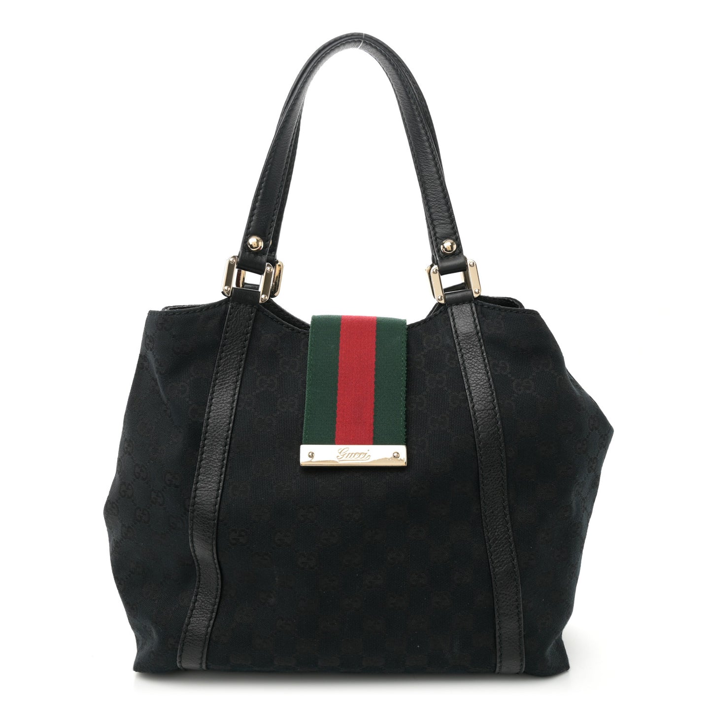Monogram New Ladies Web Tote Black