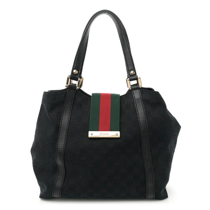 Gucci Monogram New Ladies Web Tote Black 1 of 10