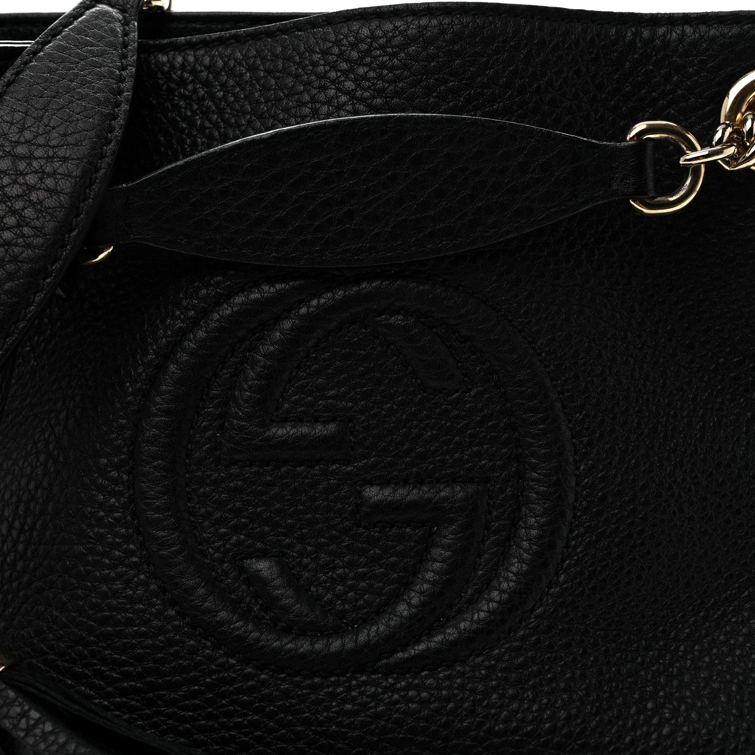 Gucci Pebbled Calfskin Small Soho Chain Shoulder Bag Black 9 of 11