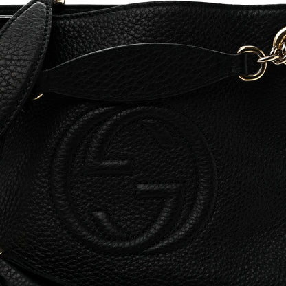 Gucci Pebbled Calfskin Small Soho Chain Shoulder Bag Black 9 of 11