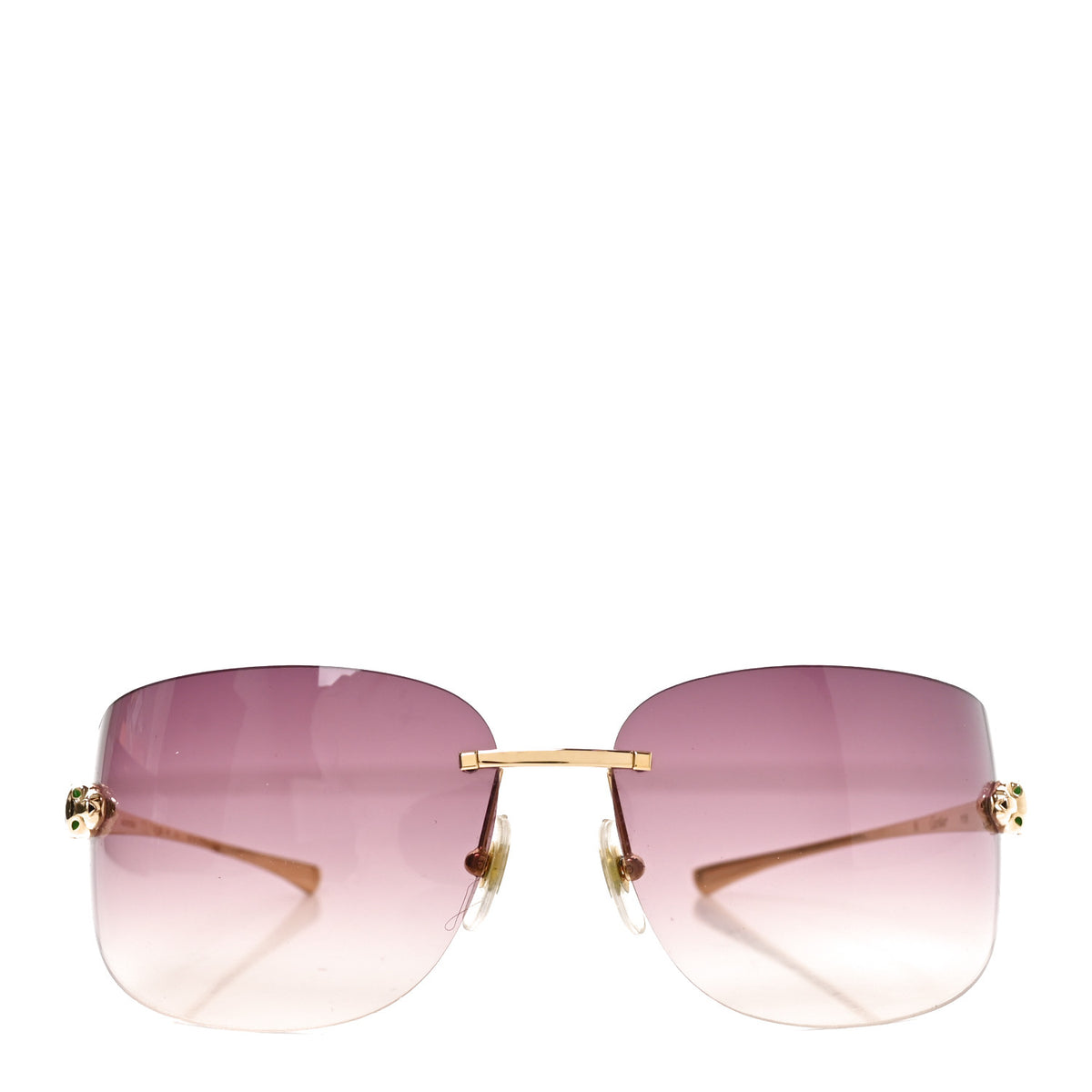 Cartier Metal Rimless Panthere De Cartier Sunglasses CT0266S Gold 2 of 7