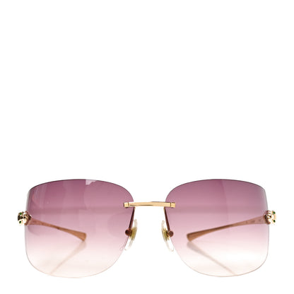 Cartier Metal Rimless Panthere De Cartier Sunglasses CT0266S Gold 2 of 7