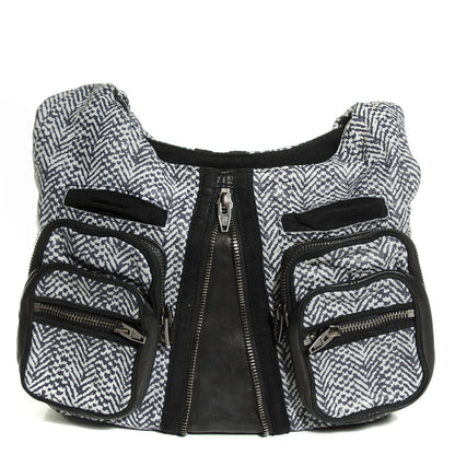 Alexander Wang Washed Lambskin Donna Hobo Black White 1 of 8