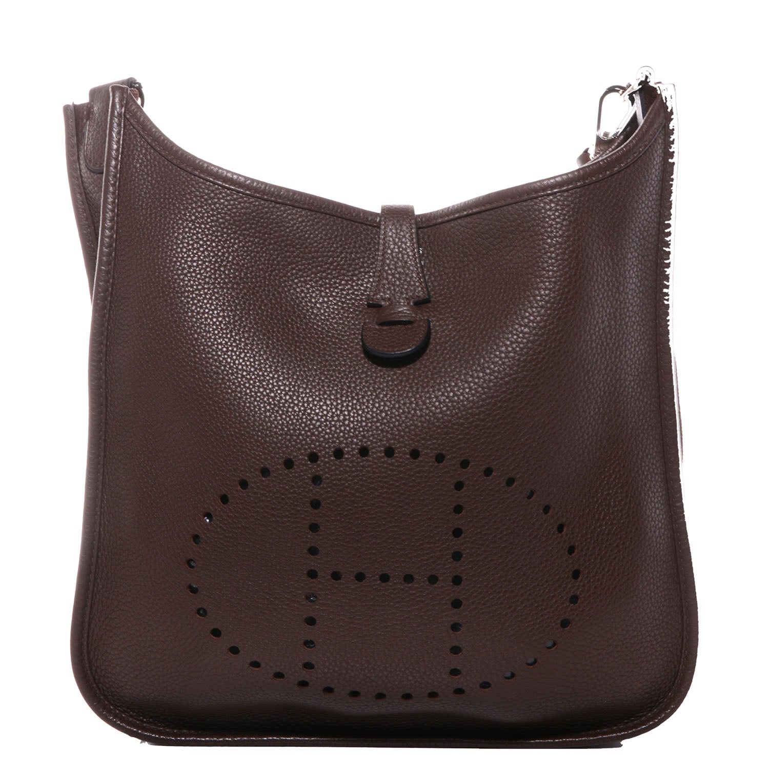 Hermes Taurillon Clemence Evelyne III PM Chocolate 1 of 7