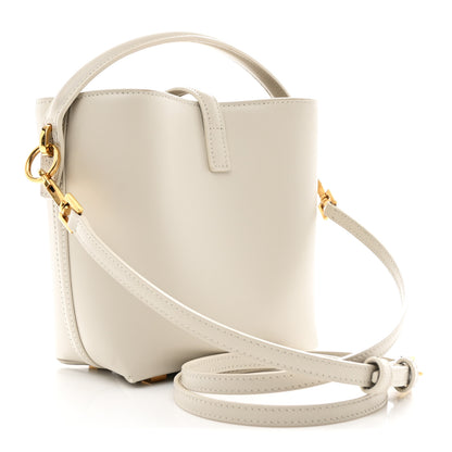 Saint Laurent Shiny Calfskin Le 37 Mini Bucket Bag Blanc Vintage 3 of 10