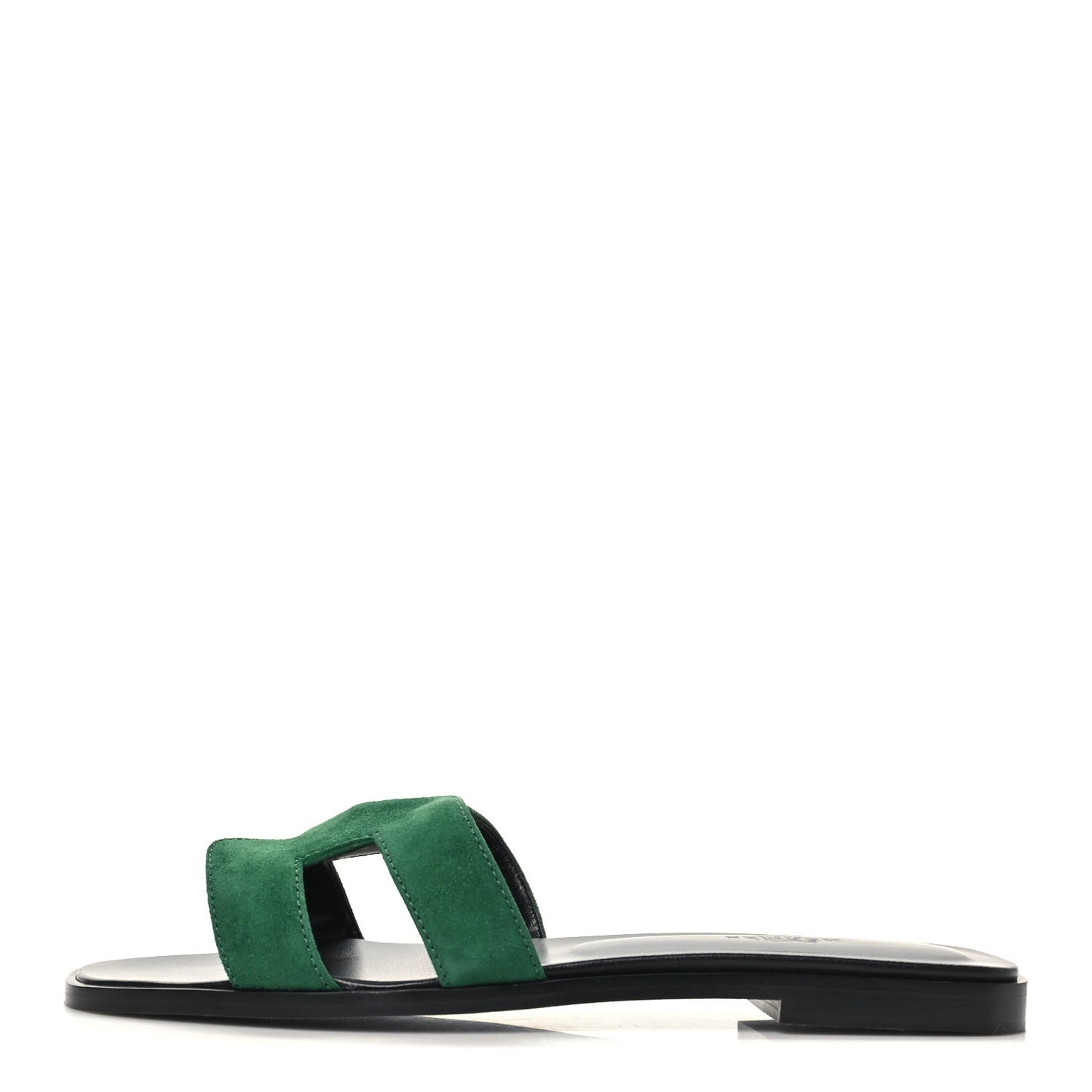 Suede Goatskin Oran Sandals 38.5 Vert Electrique