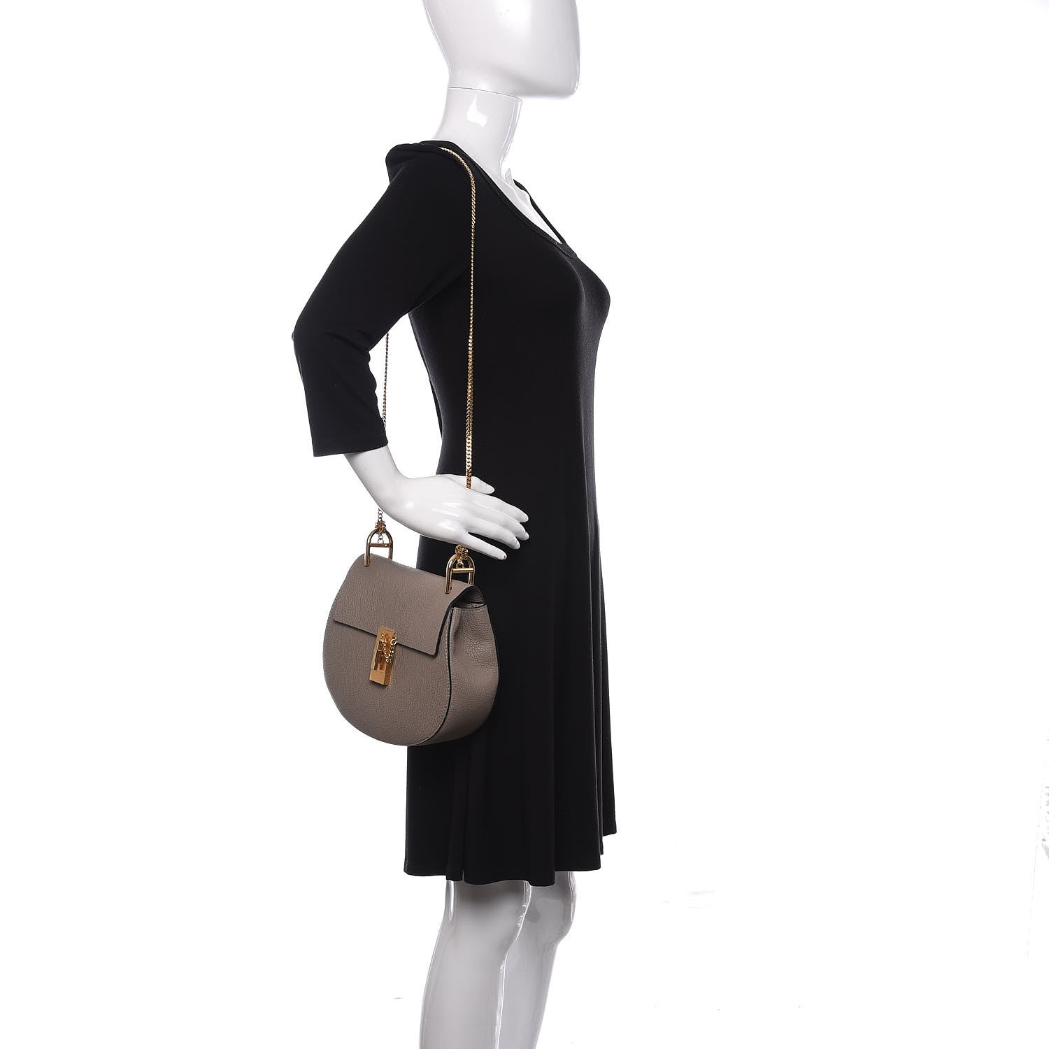 Chloe Grained Lambskin Drew Shoulder Bag Motty Grey 2 of 10