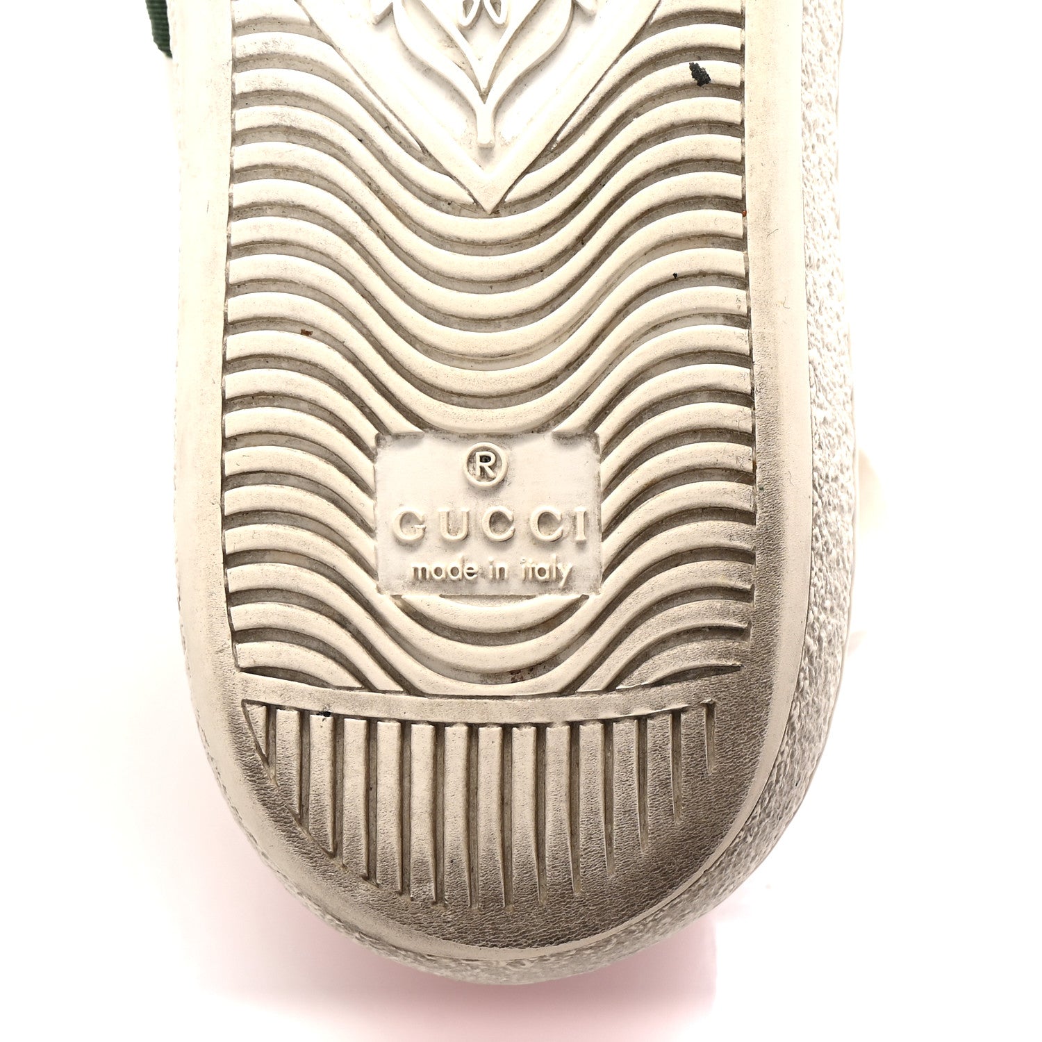 Gucci Calfskin Ayers Bee Embroidered Womens Ace Sneakers 37.5 White Green 13 of 20