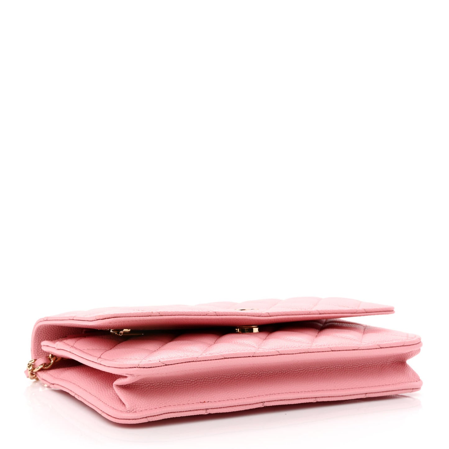 Caviar Quilted Wallet on Chain WOC Light Pink