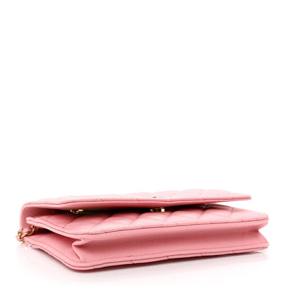 Chanel Caviar Quilted Wallet on Chain WOC Light Pink 3 of 11