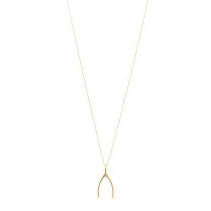 Jennifer Meyer 18K Yellow Gold Wishbone Pendant Necklace 1 of 5