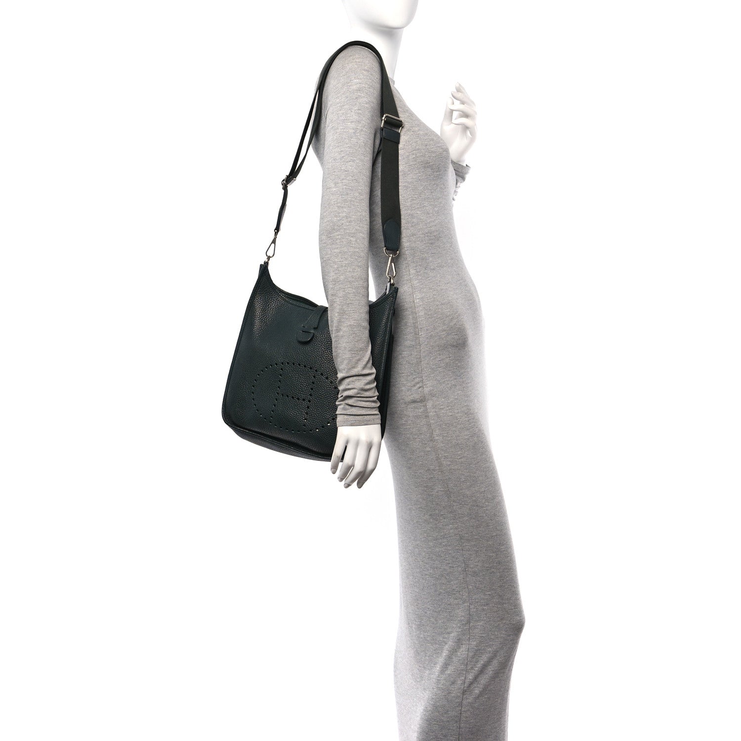 Hermes Taurillon Clemence Evelyne III PM Vert Fonce 2 of 10