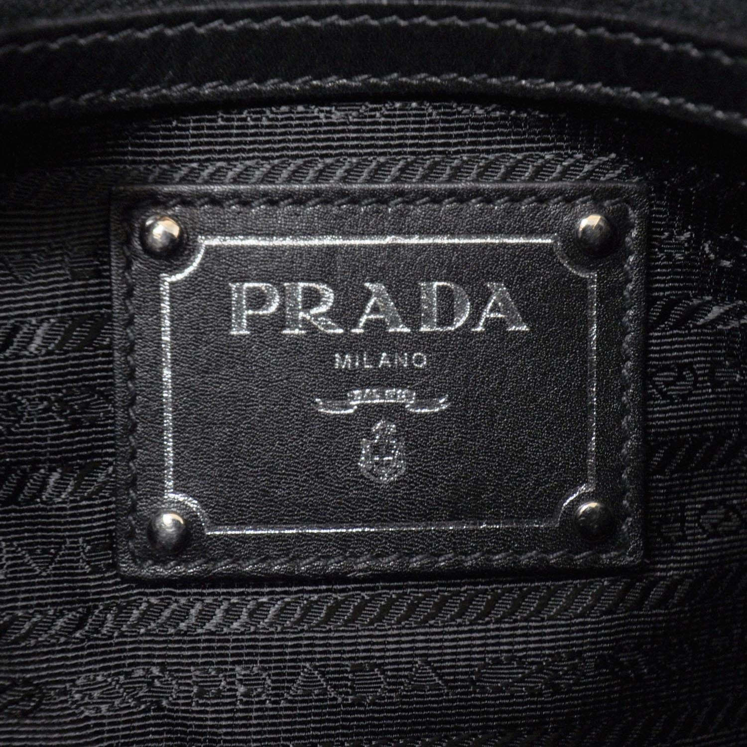 Prada Soft Calf Pleated Hobo Nero Black 7 of 10