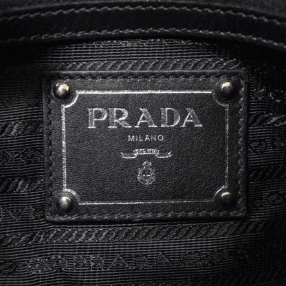 Prada Soft Calf Pleated Hobo Nero Black 7 of 10