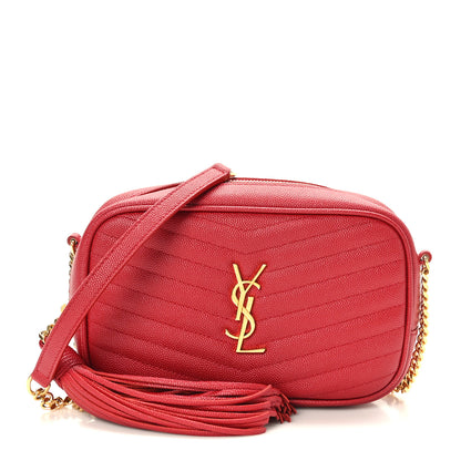Saint Laurent Grain De Poudre Matelasse Monogram Mini Lou Camera Bag Eros Red 1 of 10
