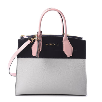 Louis Vuitton Calfskin City Steamer MM Gris Antartica Navy Rose Doux 1 of 10