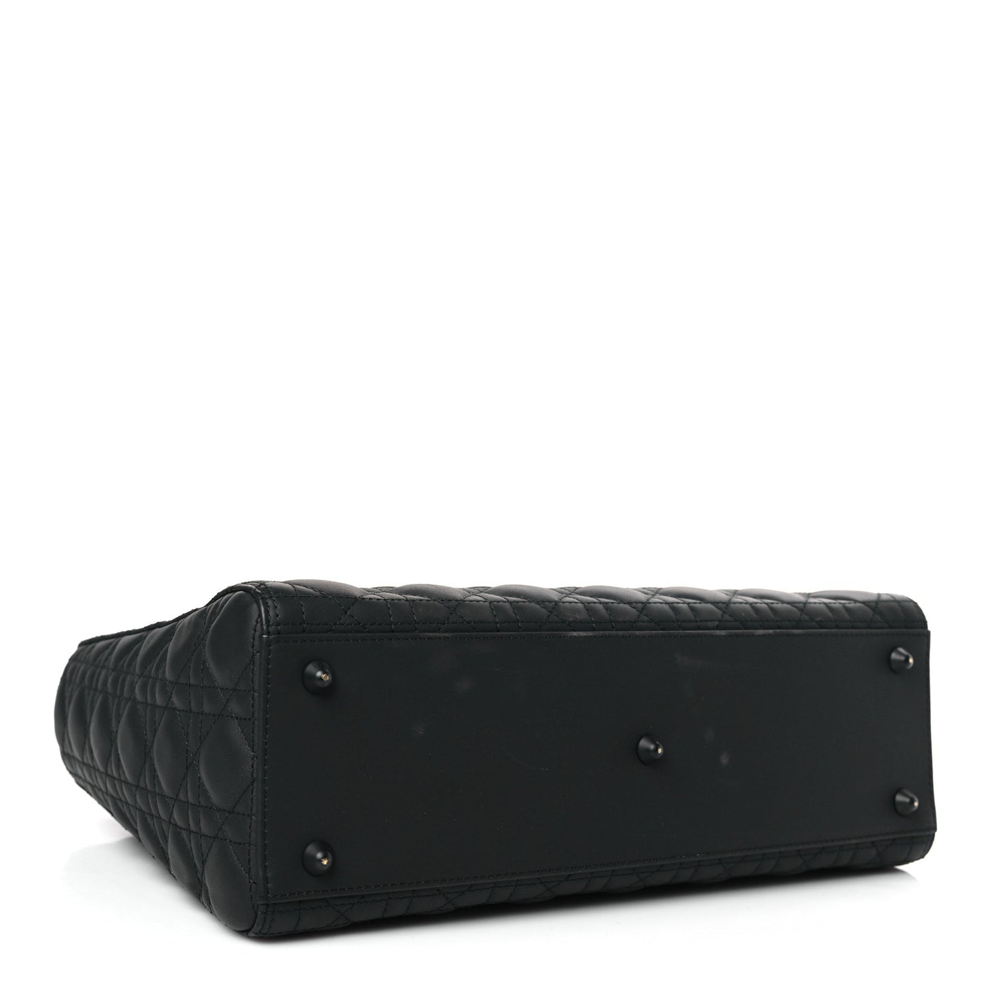 Ultra Matte Calfskin Cannage Large Lady Dior Black